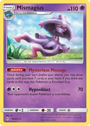 Mismagius 078/214 - SM  Unbroken Bonds Reverse Holofoil