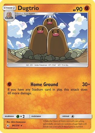 Dugtrio 086/214 - SM  Unbroken Bonds Reverse Holofoil