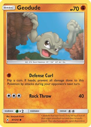 Geodude 087/214 - SM  Unbroken Bonds Reverse Holofoil