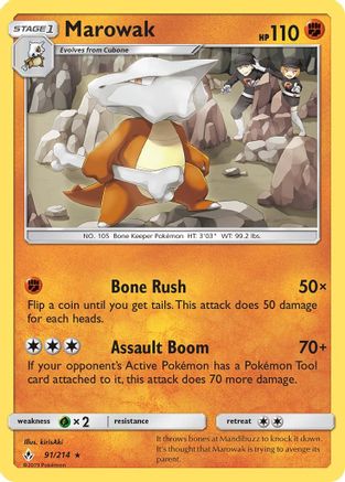 Marowak 091/214 - SM  Unbroken Bonds