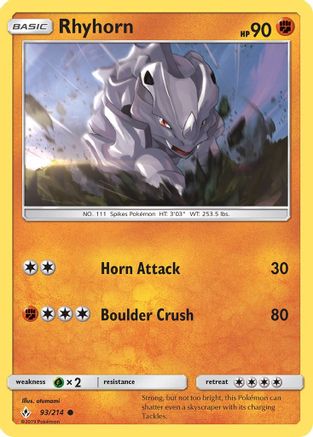 Rhyhorn 093/214 - SM  Unbroken Bonds