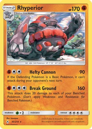 Rhyperior 095/214 - SM  Unbroken Bonds Reverse Holofoil