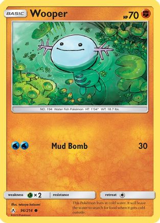 Wooper 096/214 - SM  Unbroken Bonds Reverse Holofoil