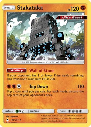 Stakataka 106/214 - SM  Unbroken Bonds Holofoil