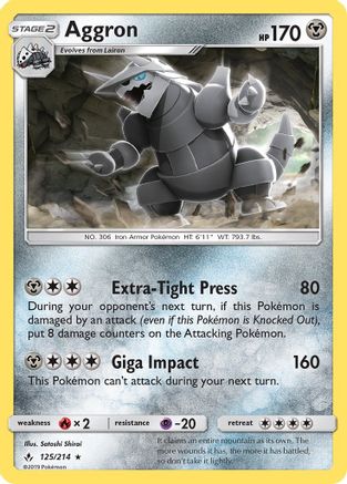 Aggron 125/214 - SM  Unbroken Bonds Reverse Holofoil