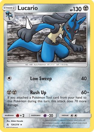 Lucario 126/214 - SM  Unbroken Bonds Holofoil