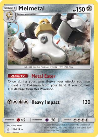 Melmetal 129/214 - SM  Unbroken Bonds Holofoil