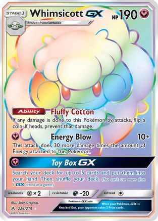 Whimsicott GX (Secret) 226/214 - SM  Unbroken Bonds Holofoil