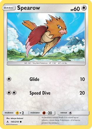 Spearow 145/214 - SM  Unbroken Bonds Reverse Holofoil
