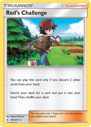 Red's Challenge 184/214 - SM  Unbroken Bonds Reverse Holofoil