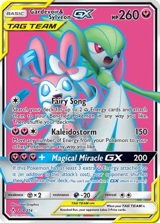 Gardevoir & Sylveon GX  (Full Art) 204/214 - SM  Unbroken Bonds Holofoil