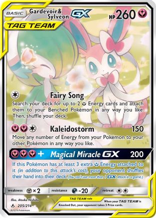 Gardevoir & Sylveon GX  (Alternate Full Art) 205/214 - SM  Unbroken Bonds Holofoil