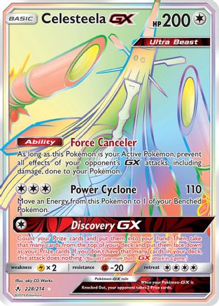 Celesteela GX (Secret) 228/214 - SM  Unbroken Bonds Holofoil