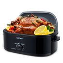 18QT Electric Roaster Oven with Self-Basting Lid Turkey Roaster with Removable Pan