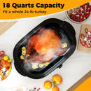 18QT Electric Roaster Oven with Self-Basting Lid Turkey Roaster with Removable Pan