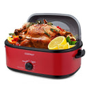 18QT Electric Roaster Oven with Self-Basting Lid Turkey Roaster with Removable Pan