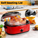 18QT Electric Roaster Oven with Self-Basting Lid Turkey Roaster with Removable Pan