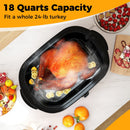 18QT Electric Roaster Oven with Self-Basting Lid Turkey Roaster with Removable Pan