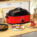 18QT Electric Roaster Oven with Self-Basting Lid Turkey Roaster with Removable Pan