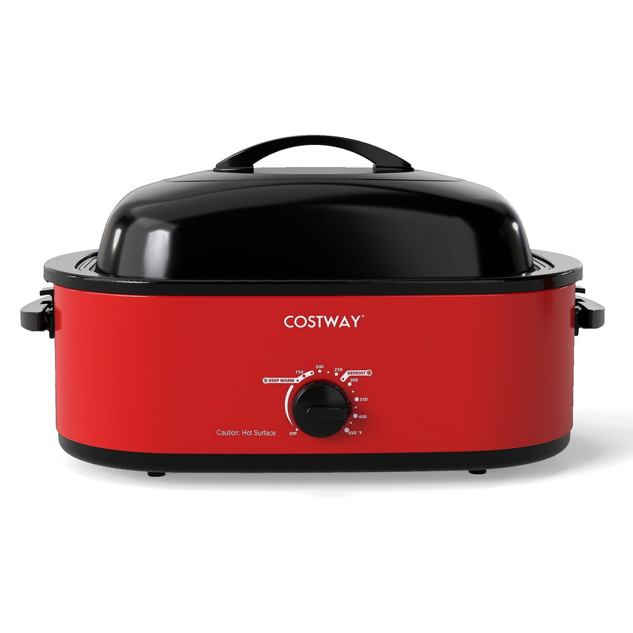 18QT Electric Roaster Oven with Self-Basting Lid Turkey Roaster with Removable Pan