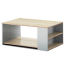 Coffee Table Sofa Side Table with Storage Shelves