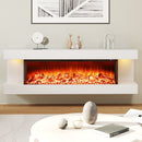 18/36 Inch 3-Sided Wall Mounted Electric Fireplace with 32/50 Inch Wide Floating Mantle