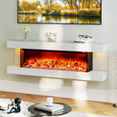 18/36 Inch 3-Sided Wall Mounted Electric Fireplace with 32/50 Inch Wide Floating Mantle