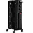 1500W Oil Filled Portable Radiator Space Heater with Adjustable Thermostat