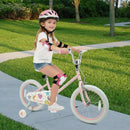 Kids Bike 12-18 Inch with Training Wheels - Pink Stars & Moon