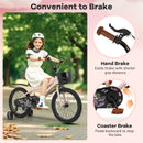 18 Inches Kids Bike with Basket and Adjustable Handlebar for 4-8 Years Old