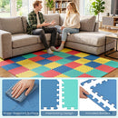 Interlocking EVA Foam Floor Tiles 18-Pack with Borders