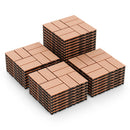 18 Pieces 12 x 12 Inch All Weather Interlocking Deck Tiles
