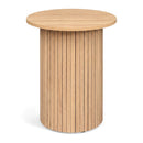 18" Round Fluted Side Table with Pedestal Drum Base