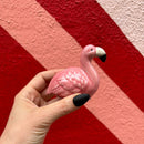 Pink Flamingo Salt & Pepper Set | Stoneware Pink Glazed Shakers