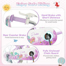 18-Inch Kids Bike Adjustable with Basket and Streamers Purple - Princess of the Sea Theme