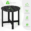 Set of 2 18 Inch Round Weather-Resistant Adirondack Side Tables