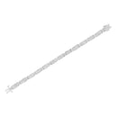 14K White Gold 5.0 Cttw Princess Cut Diamond Invisible Set Alternating Size D Shaped Links Tennis Bracelet (H-I Color, SI2-I1 Clarity) - 7â€