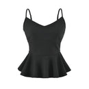 Cropped Ruffled-waistline Slim-fit Camisole Top