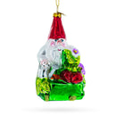 Enchanting Gnome Blown Glass Christmas Ornament