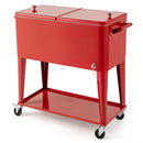 Portable Patio Cooler with Bottom Storage Shelf and Bottle Opener