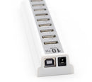 GOOJODOQ 10 Port USB 2.0 Hub with AC Power Adapter