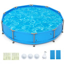 690/978/1158/1617 Gal Outdoor Family Swimming Pool with Metal Frame