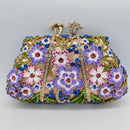 Enamel Flower Diamond Clutch