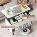 31.5 Inch Lift-Top Coffee Table with Hidden Storage and 2 Open Shelves