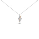 14k Rose Gold Plated Sterling Silver 1/10 Cttw Diamond Swirl Pendant Necklace