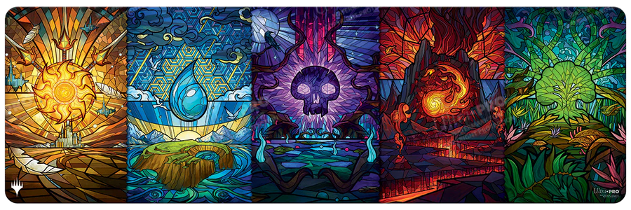 Ultra Pro Magic The Gathering: Dominaria United Stained Glass Land Medley Table Playmat
