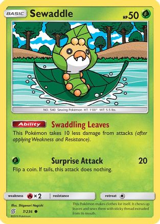 Sewaddle 007/236 - SM  Unified Minds Reverse Holofoil