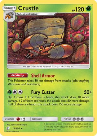 Crustle 011/236 - SM  Unified Minds Reverse Holofoil
