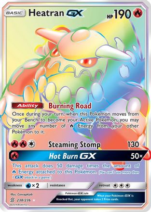 Heatran GX (Secret) 238/236 - SM  Unified Minds Holofoil