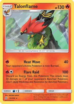 Talonflame 032/236 - SM  Unified Minds Reverse Holofoil